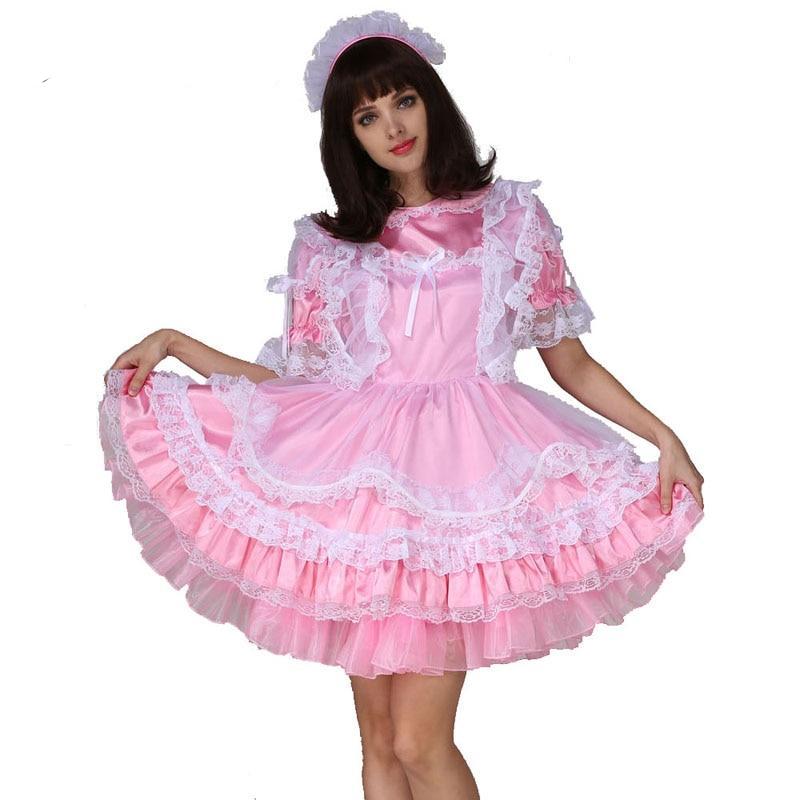 "Sissy Nancy" Lockable Satin Dress - Sissy Panty Shop