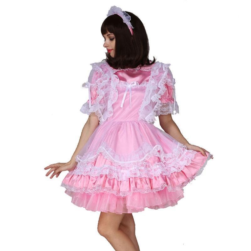 "Sissy Nancy" Lockable Satin Dress - Sissy Panty Shop