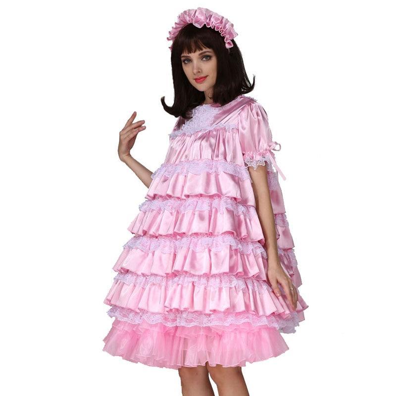 Baby Sissy Lockable Satin Dress - Sissy Panty Shop