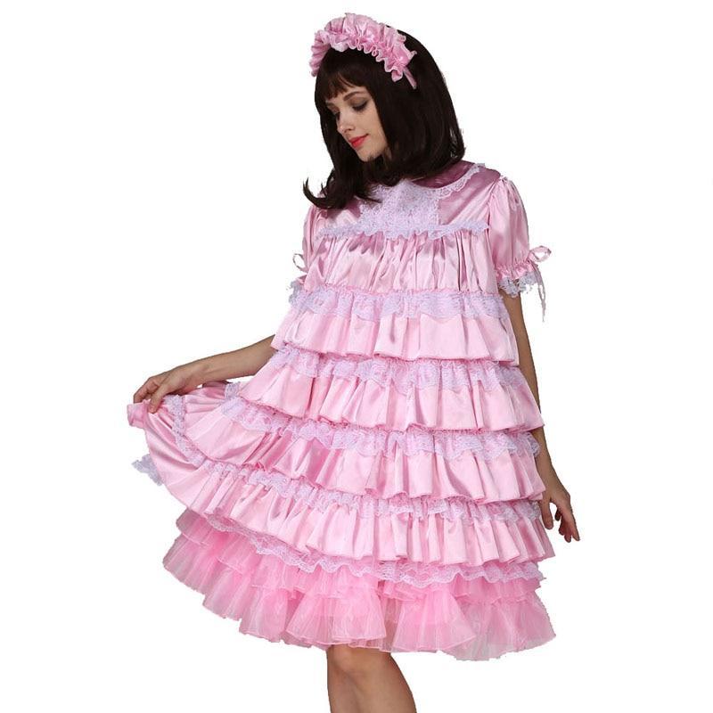 Baby Sissy Lockable Satin Dress - Sissy Panty Shop