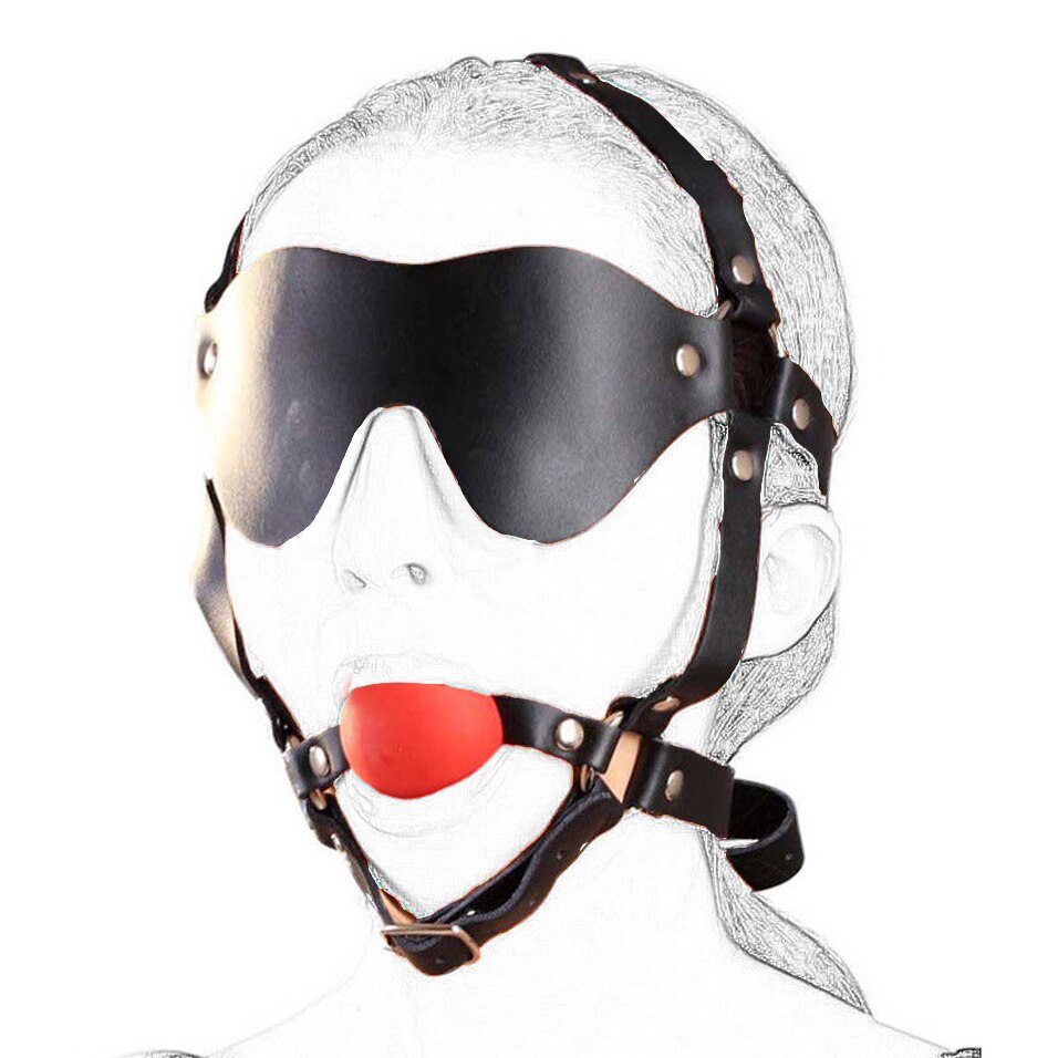 Muzzle Ball Gag Blindfold Harness - Sissy Panty Shop