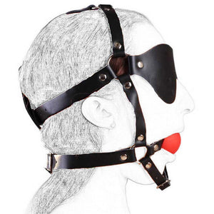 Muzzle Ball Gag Blindfold Harness - Sissy Panty Shop