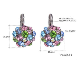 Silver Plated Multicolor Crystal Clip On Earrings - Sissy Panty Shop
