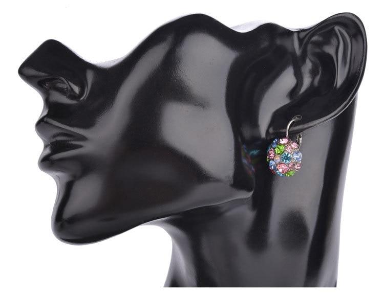 Silver Plated Multicolor Crystal Clip On Earrings - Sissy Panty Shop