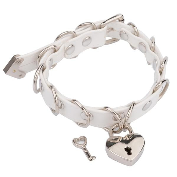 BDSM, DDLG, Submissive Lockable Heart Choker w/ Key - Sissy Panty Shop