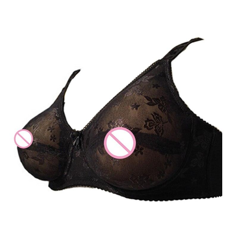 Black Floral Crossdressing Pocket Bra - Sissy Panty Shop