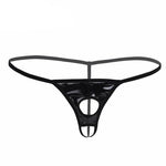 Faux Leather G-string w/ Penis Hole - Sissy Panty Shop