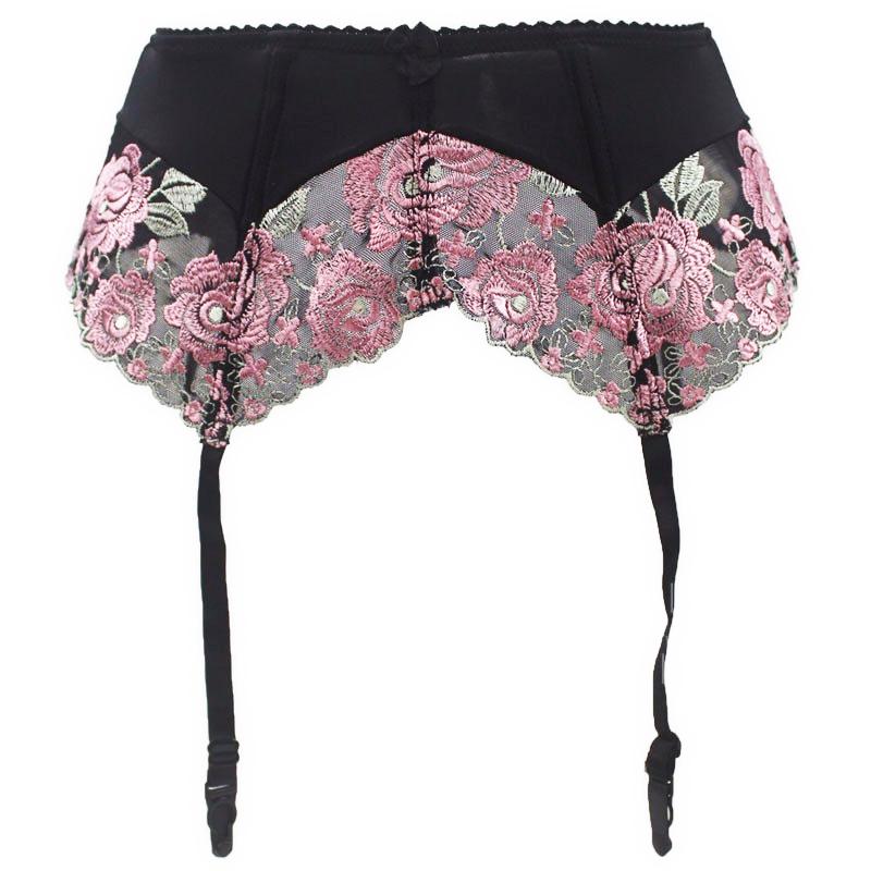 Floral Embroidery Garter Belt - Sissy Panty Shop