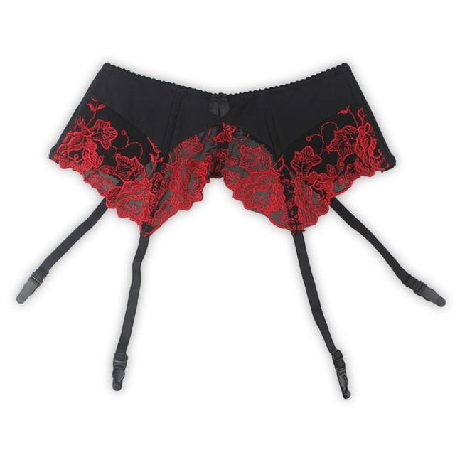 Floral Embroidery Garter Belt - Sissy Panty Shop