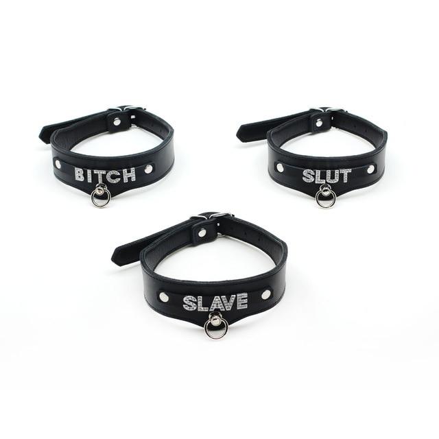 Leather BDSM Collar - Sissy Panty Shop
