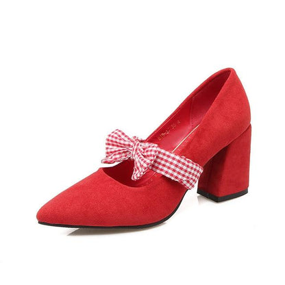 Plaid Bow Sissy Pumps - Sissy Panty Shop