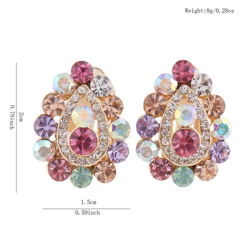 Multicolor Crystal Clip On Earrings - Sissy Panty Shop