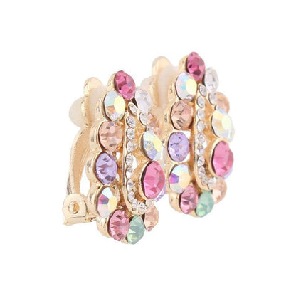 Multicolor Crystal Clip On Earrings - Sissy Panty Shop