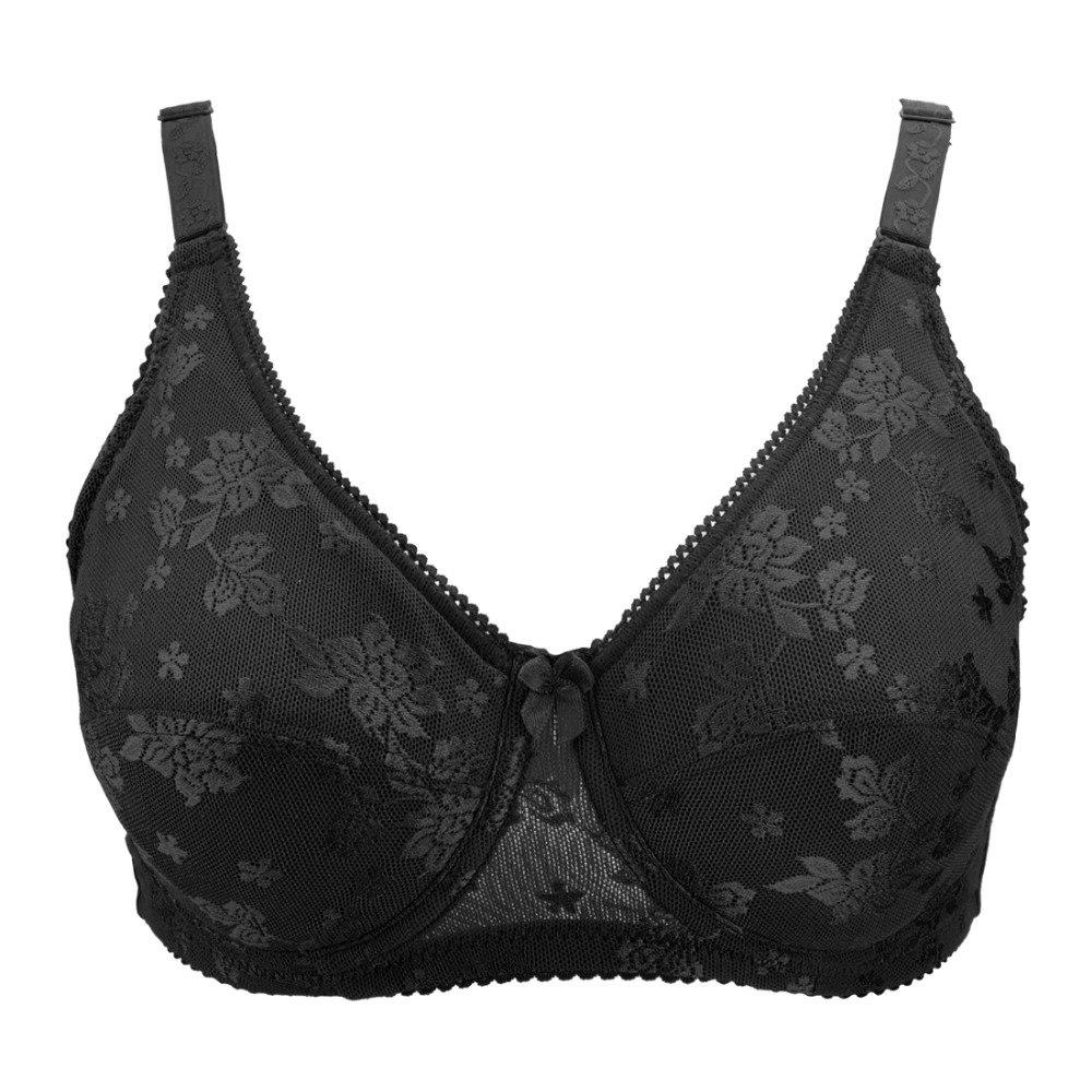 Black Floral Crossdressing Pocket Bra - Sissy Panty Shop