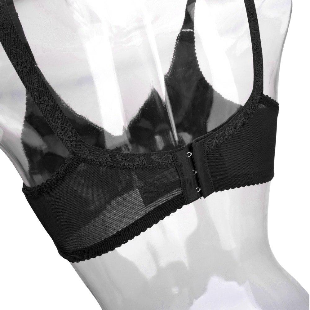 Black Floral Crossdressing Pocket Bra - Sissy Panty Shop