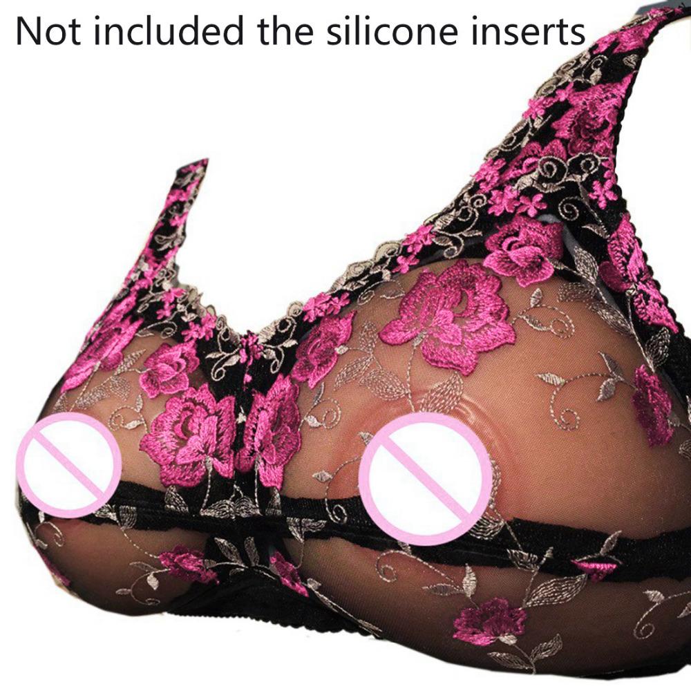 Embroidered Crossdresser Pocket Bra - Sissy Panty Shop