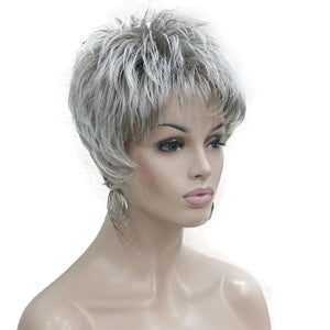 Short Layered Grey Silver Mature Wig - Sissy Panty Shop