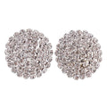 Rhinestone Large Round Clip on Earrings - Sissy Panty Shop