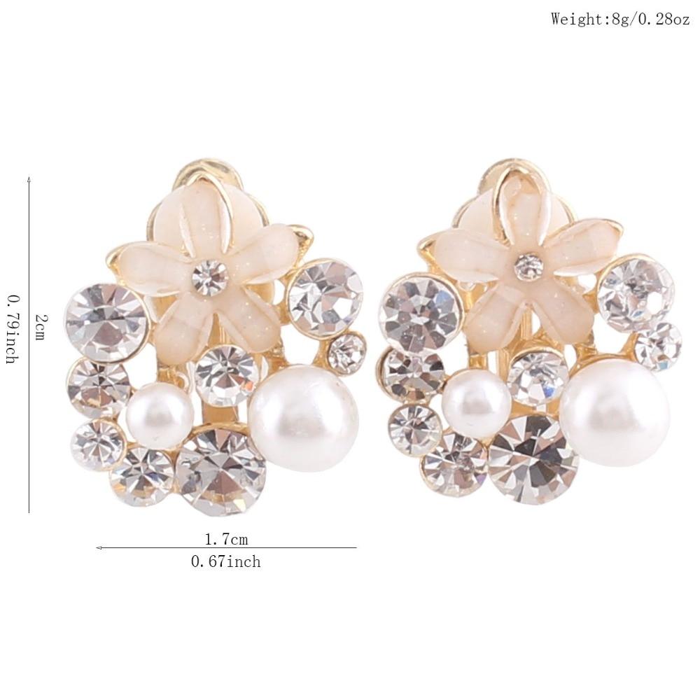 Rhinestone Simulated Pearl Clip on Earrings - Sissy Panty Shop