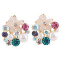 Rhinestone Simulated Pearl Clip on Earrings - Sissy Panty Shop