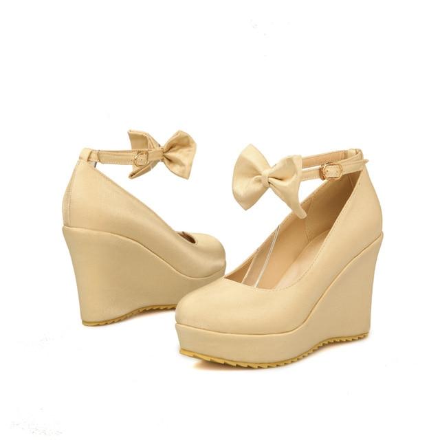 "Sissy Tatiana" Bowknot Wedge Shoes - Sissy Panty Shop