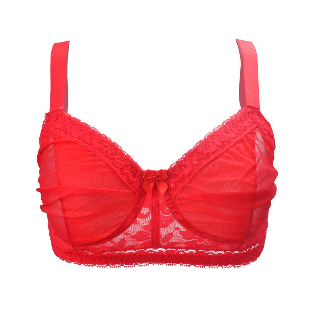 "Sissy in Red" Crossdressing Pocket Bra - Sissy Panty Shop