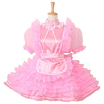 Prissy Sissy Maid Satin Puffy Dress Uniform - Sissy Panty Shop