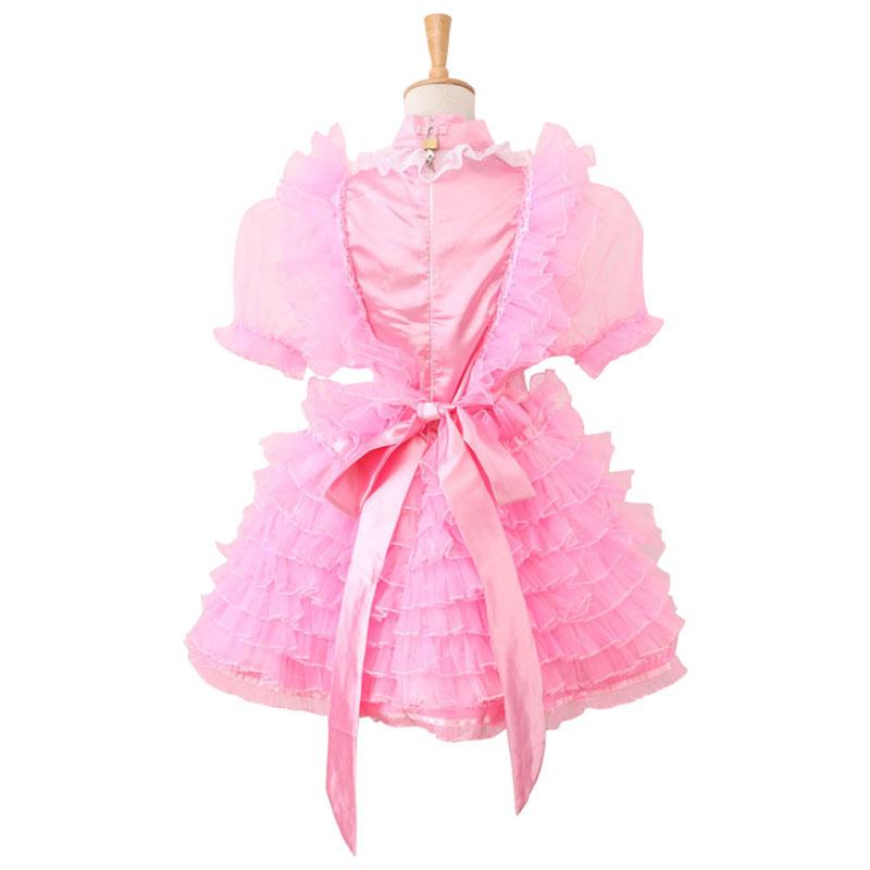 Prissy Sissy Maid Satin Puffy Dress Uniform - Sissy Panty Shop