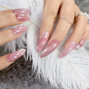 Extra Long Stiletto Pink Marble Nails - Sissy Panty Shop