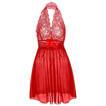 Deep V Neck Transparent Babydoll w/ Bow - Sissy Panty Shop