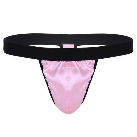 Soft Shiny Satin T Back Bikini | Sexy G-String Thong Underwear | Low-Rise & High Cut | For Sissy Boys & Crossdressers - Sissy Panty Shop