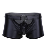 Faux Leather Boxer Shorts with O-Ring - Sissy Panty Shop