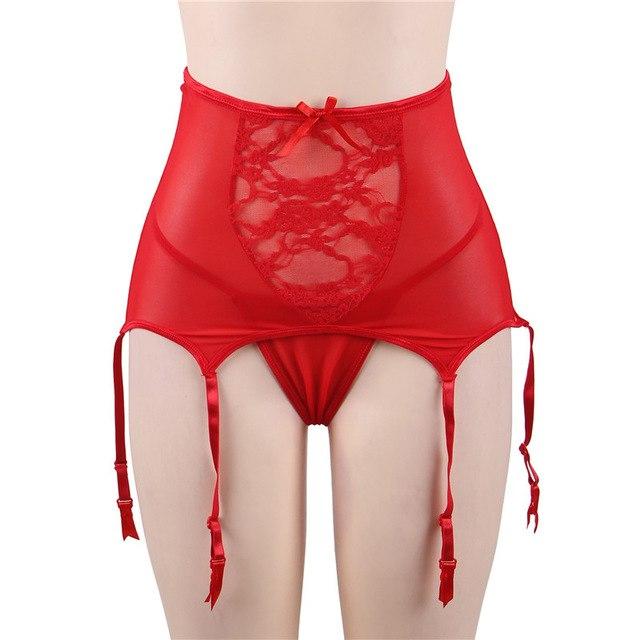 High Waist Lace Garter Belt - Sissy Panty Shop