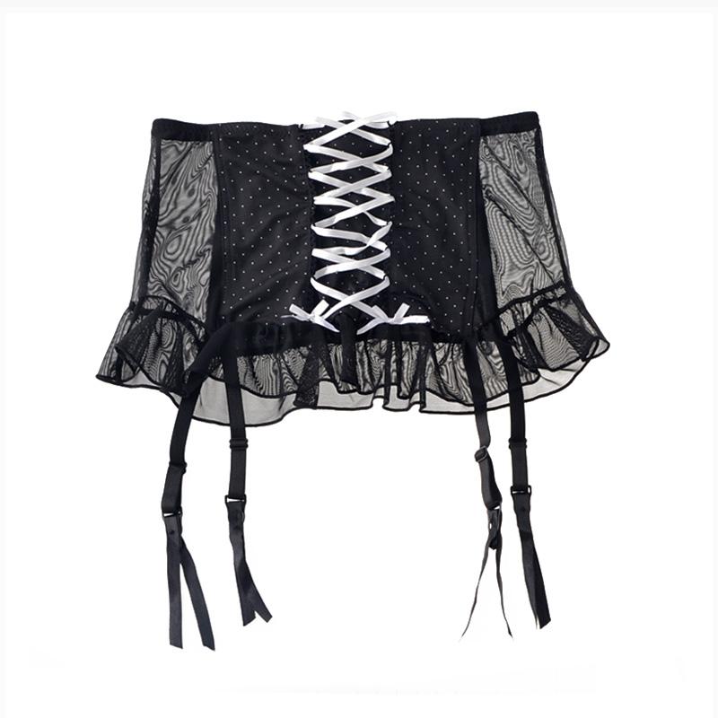 Bow Maid Garter Belt w/ Black Stockings set Sissy Panty Shop Bow Maid Garter Belt w/ Black Stockings set Sissy Panty Shop