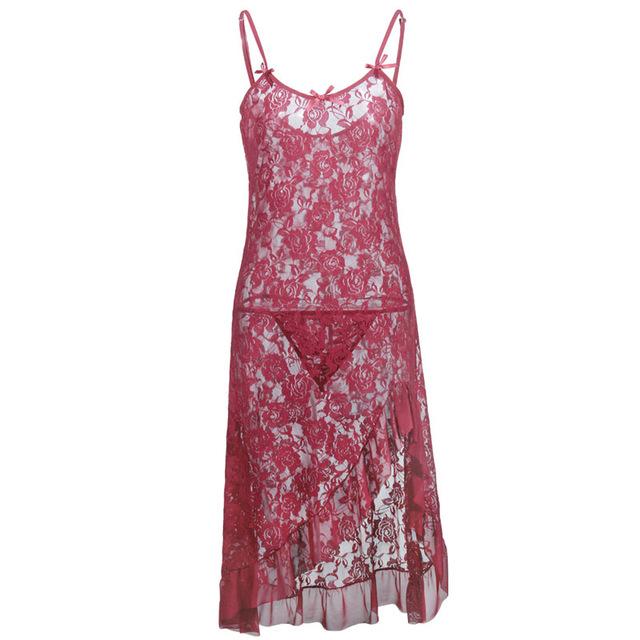 Long Floral Lace Nightgown - Sissy Panty Shop