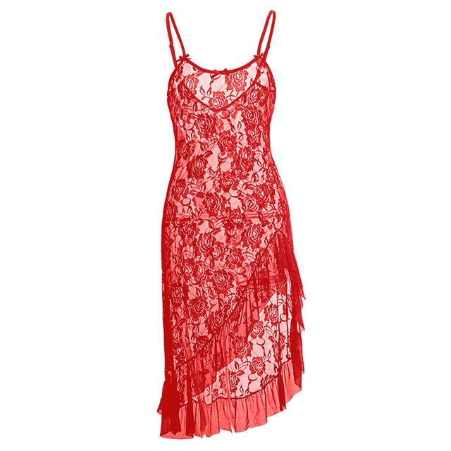 Long Floral Lace Nightgown - Sissy Panty Shop