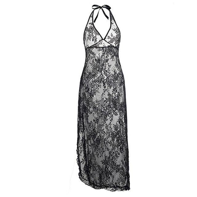 Floral Lace Long Transparent Nightgown – Sissy Panty Shop