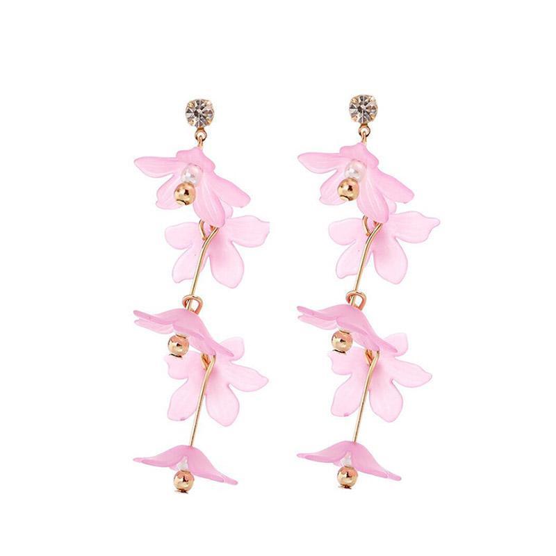 Handmade Long Flower Clip on Earrings - Sissy Panty Shop