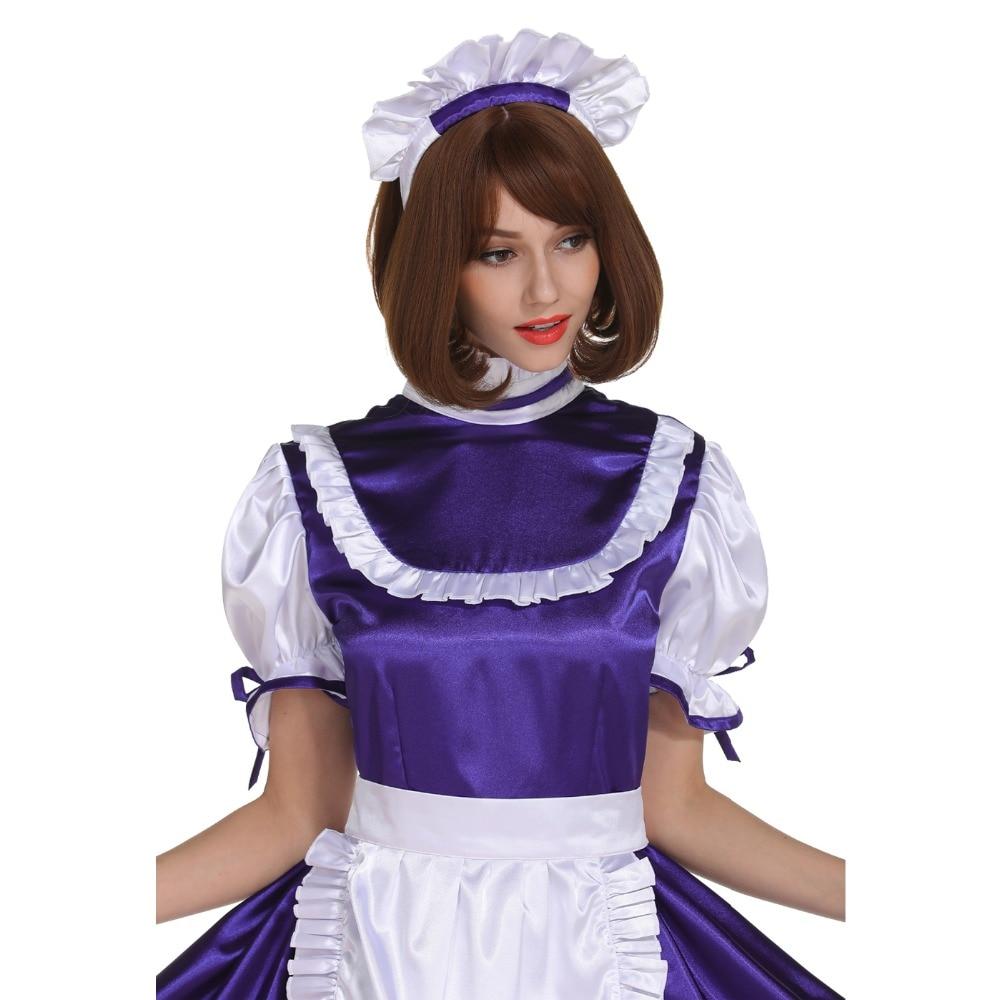 Lockable Purple Sissy Maid Dress - Sissy Panty Shop