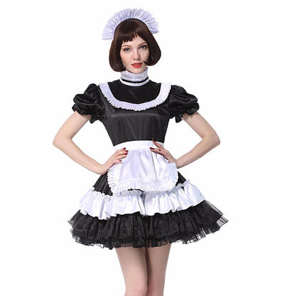 Sissy Maid Lockable Satin Dress - Sissy Panty Shop