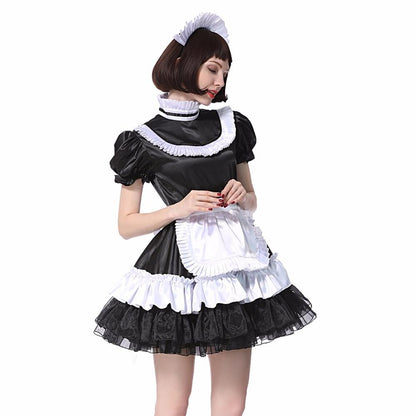 Sissy Maid Lockable Satin Dress - Sissy Panty Shop