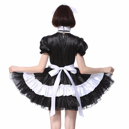 Sissy Maid Lockable Satin Dress - Sissy Panty Shop