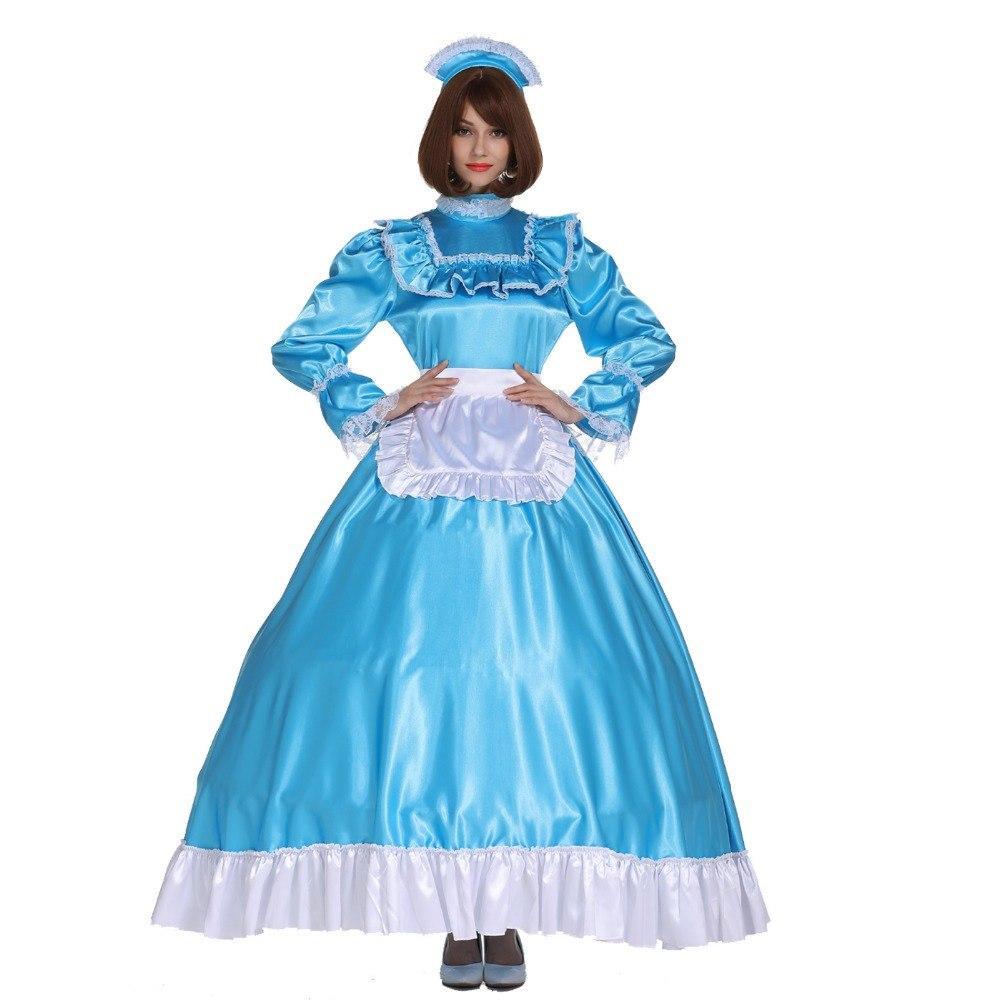 Sissy Maid Lockable Satin Dress - Sissy Panty Shop