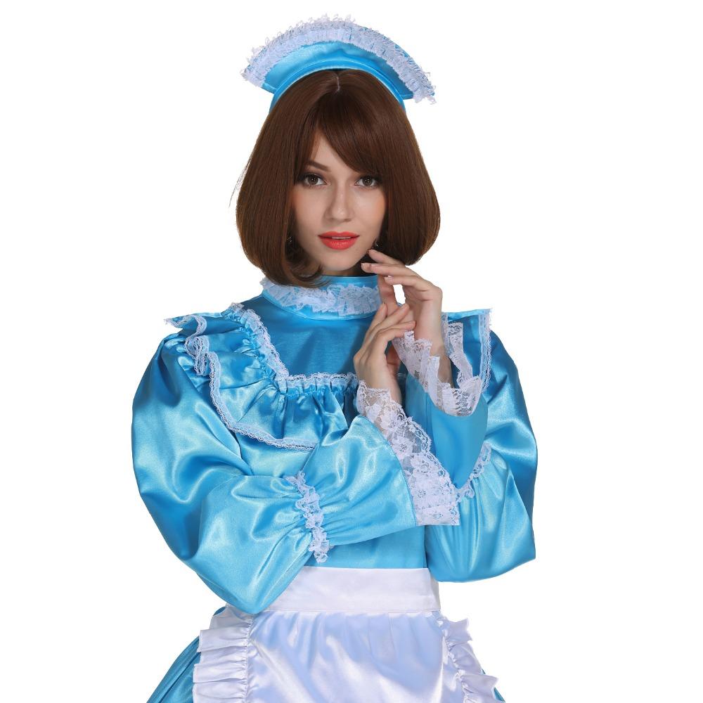 Sissy Maid Lockable Satin Dress - Sissy Panty Shop