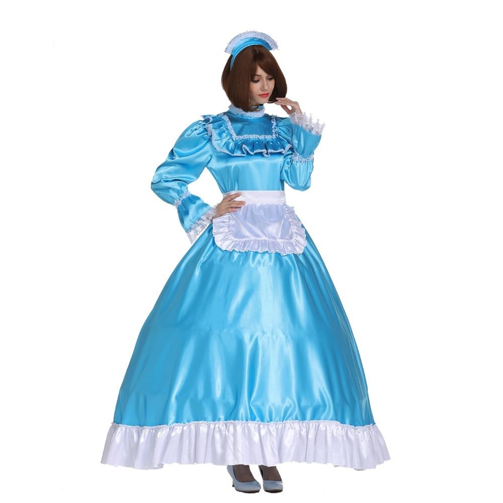 Sissy Maid Lockable Satin Dress - Sissy Panty Shop