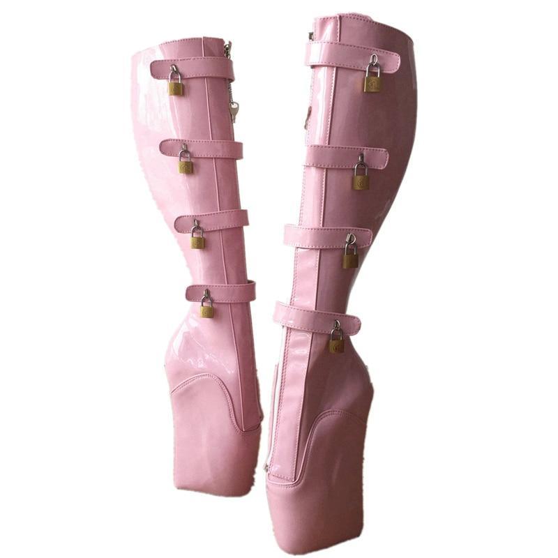 Lockable Heelless Hoof Boots - Sissy Panty Shop