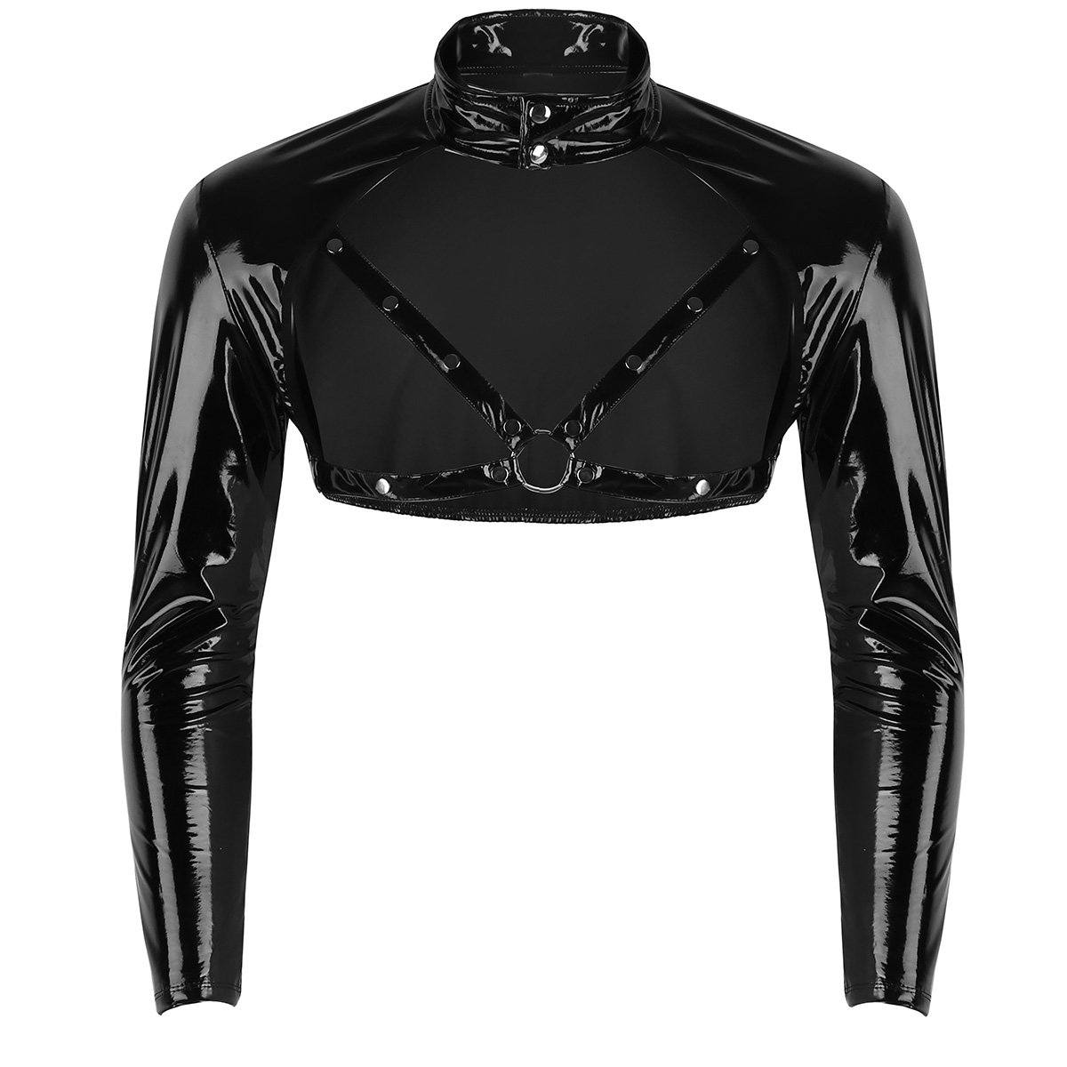 Wetlook Long Sleeve Studded Top - Sissy Panty Shop