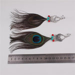 Peacock Feather Clip On Earrings - Sissy Panty Shop