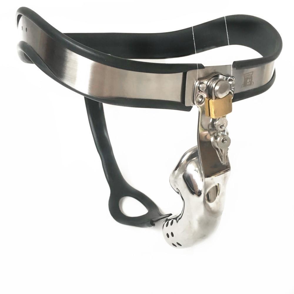 Stainless Steel Chastity Belt w/ Anal plug - Sissy Panty Shop