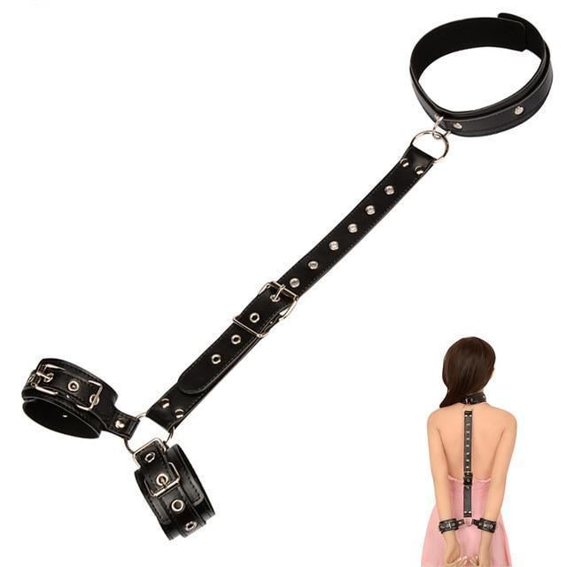 Sissy Slave Hands Neck Collar Restraint - Sissy Panty Shop